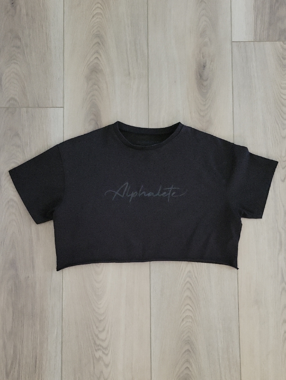 Alphalete Black Logo Crop Tee